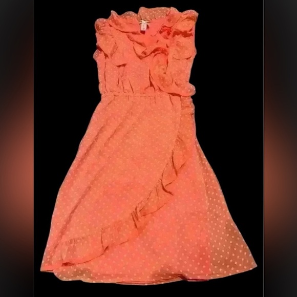 DownEast peach 🍑 polkadot dress size medium - Picture 1 of 7